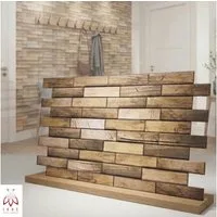 IKHEMalarka 3D Wandpaneel 4qm/10 Stück 3D Lamellen Holz Imitat, 0,40 qm, Wandpaneele PVC-Verkleidung IMITATION OF WOOD Holz Imitation