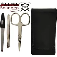 EloModa Maniküre-Kosmetik-Etui Solingen* Maniküre Set im Lederetui – Made in Germany – Nagelschere, 3 tlg., Made in Germany