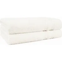 HAMMETEX Duschtuch 2er Set Badetücher 70x140 cm, 100% Baumwolle, Weich & Saugstark, Frottier (Set, 2-St), mit Bordüre, einfarbig, weich