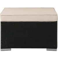 Arebos Hocker Inkl. Sitzkissen, Wetterbeständiger Garten-Hocker, 75 x 75 x 45 cm, Leichtes, witterungsbeständiges, rostfreies Aluminiumgestell