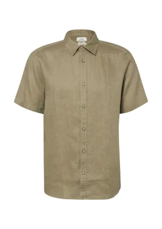 s.Oliver Red Label - Regular Fit: Leichtes Leinenhemd mit Kentkragen grün - Gr. - L