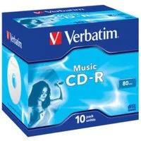 Verbatim CD-Rohling 10 Verbatim Rohlinge CD-R Audio 80 Minuten Musik Jewelcase