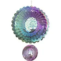 FELIXLEO Windspiel Edelstahl Windspiel 3D Hängende Wind Spinner 25cm Leicht Drehendes