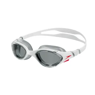 Speedo - Passt sich dem Gesicht an Schwimmbrille für Herren (Weiß/Rot/Rauch-Grau)