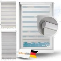 Doppelrollo Duorollo mit Kassette und Perlen in Weiß, Grau, Gold Höhe: 200 cm, Plisseeonline, blickdicht, Deckenmontage, Inkl. Montagezubehör Schrauben und Dübel, Decke oder Wand, mit Kindersicherung