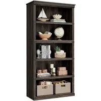 GarveeMore Bücherregal 5 Etagen Bücherregal, Hohe Bücherregal Holz Offene Anzeige Bücherregal, Bücherregal mit Stauraum für Home Office,Wohnzimmer,Schlafzimmer