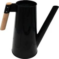 hrb Gießkanne Zinkgießkanne 3 L, feuerverzinkt,langlebige Metallgießkanne Kanne, ergonomischer Buchenholzgriff, verzinkter Metallstahl, lackiert