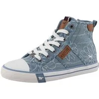 Mustang Shoes Winona Sneaker High Top-Sneaker, Schnürboots mit Blüten-Stickerei