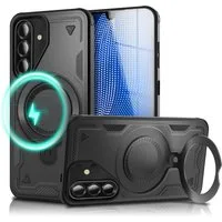 Nalia Smartphone-Hülle Samsung Galaxy A26 17 cm (6,7 Zoll), Military Cover / MagSafe / 360° Dreh Ring / Aufsteller / Outdoor Hülle