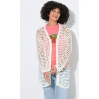 Angel of Style Strickjacke Strickjacke Relaxed Fit Lochstrick Rückenstern