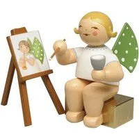 Wendt & Kühn Weihnachtsfigur Geburtstagsengel 2023 mit Staffelei 650/2023
