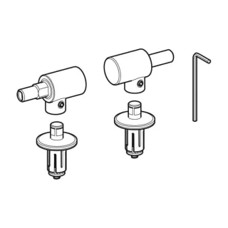 Geberit Scharnier-Set 598058000 mit Absenkautomatik, verchromt, für WC-Sitz