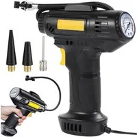 VERK GROUP Luftpumpe Autokompressor 12V 120W Reifenfüllpistole bis 10 Bar mit LED