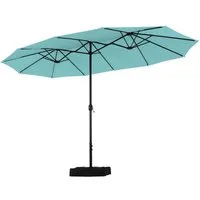 PHI VILLA Sonnenschirm, Poolside Lawn Hinterhof Regenschirm, Rechteckiger Marktschirm mit Ständer, Großer Sonnenschirm für die Terrasse (mit Fuß)