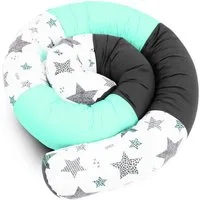 Amilian Nestchenschlange Bettschlange 210cm - Seitenschläferkissen - Nestschlangen, gepolstert, flexibel einsetzbar, pflegeleicht, Made in EU