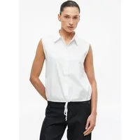 s.Oliver Blusentop Bluse Ärmellose Popeline-Bluse mit regulierbarem Saum