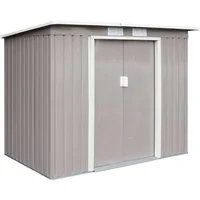 HATTORO Gartenhaus, BxT: 213,00x130,00 cm, Metall-Gerätehaus, Geräteschuppen, Fundamentrahmen, Pultdach, Hellgrau