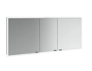 emco LED-Lichtspiegelschrank prime Slim Schwarz, 1600 mm, 3-türig, IP 20 Rückwand weiß, 949713609 949713609