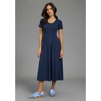Laura Scott Midikleid wadenlanger Schnitt, aus Baumwolle und Modal, Kurzarm, figurbetont
