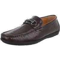 Coolwalk Eleganter Mokassin mit Kroko-Prägung für Herren Slipper (90112455) Flach Slipper in Braun