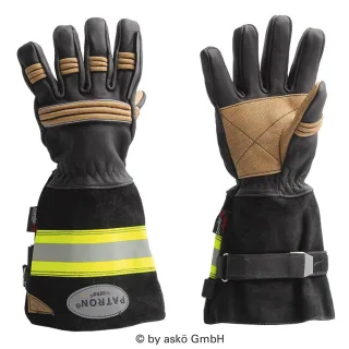 Brandhandschuh PATRON® PBI askö | Schwarz | lange Stulpe | EN 659:2008 | PBI gold verstärkt | direkte Feuerbekämpfung | Innenangriff | Nässesperre 6