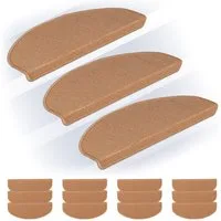 relaxdays Stufenmatte Abgerundete Stufenmatten im 15er Set, rechteckig, Höhe: 40 mm, Beige