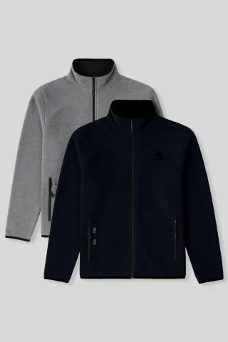 Herren Plüsch Zip-Front Sweatshirt