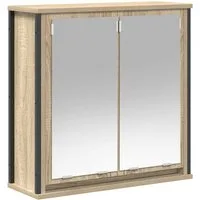 vidaXL Badezimmerspiegelschrank Bad-Wandschrank mit Spiegel Sonoma-Eiche 60x21x60 cm (1-St)