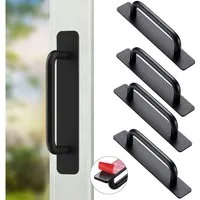 TUWENA Möbelgriff 4 Stück Selbstklebende Möbelgriffe, Aluminium Schrankgriffe Türgriffe, Schubladengriffe für Kleiderschrank, Küche, Schiebetür, Balkontür