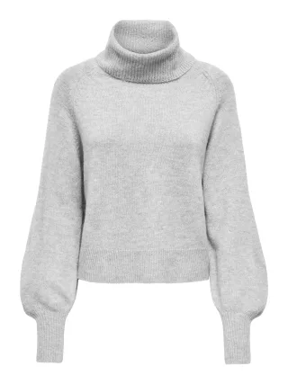 ONLY - ONLOLIVIA LS ROLL NECK CC KNT Light Grey Melange - Gr. - M