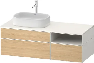 Duravit Zencha Konsolenwaschtischunterbau wandhängend Natur Eiche & Weiß Matt & Supermatt 1300x550x4 ZE4828030840000