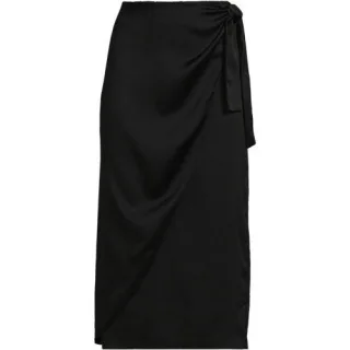 Satin-Wickelrock in Midi-Länge für Damen in Petite-Größe, Damen, size: petite, Braun, Polyester, by Lands' End