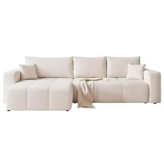 Idohome Ecksofa, Creme, Kunststoff, 5-Sitzer, Füllung: Schaumstoff, L-Form,L-Form, 278x145 cm, Wohnzimmer, Sofas & Couches, Wohnlandschaften, Ecksofas