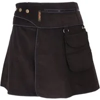 Guru-Shop Minirock Wickelrock, Cord Minirock - schwarz alternative Bekleidung