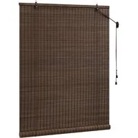 Rollo, Woltu, blickdicht, Mit Bohren, Bambusrollo Sonnenschutz Seitenzugrollo, für Fenster Tür Terrasse