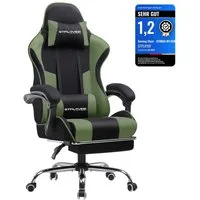 GTPLAYER Gaming-Stuhl Bürostuhl mit Massagefunktion, Fußstütze, Kopfstütze (Packung), Ergonomischer Gamer Stuhl Maximale Belastung 150 kg, 360° drehbar