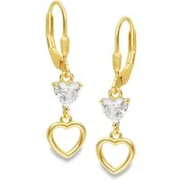 Limana Paar Ohrhänger Hängende Herz Ohrringe 925 Silber 18k Gold vergoldet Frauen Damen (inkl. Schmuckbox), Geschenk Ostern Muttertag Weihnachten Geburtstag Schmuck für jeden Tag
