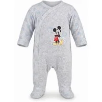 Disney Strampler Disney Mickey Maus Baby Velour-Strampler Langarm Füße Gr. 80–92