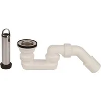 Kirchhoff Ablaufgarnitur Standrohrventil, Chrom/Weiß, 1 1/2" x 40/50 mm, mit Siphon