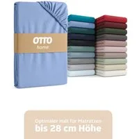 OTTO home Spannbettlaken BLACKBERRY in BASIC und PREMIUM Qualität, 100% Baumwolle, Jersey (160 g/m), Gummizug: rundum, (1 Stück), für hohe Matratzen bis 28 cm, Bettlaken, Spannbetttuch, pflegeleicht