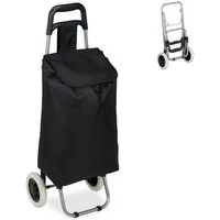 relaxdays Einkaufstrolley faltbar, 109200 l, schwarz