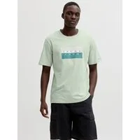 Jack & Jones Kurzarmshirt JCOFUSION DOTS PRINT TEE SS CREW SN Baumwolle, regular fit