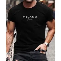RMK T-Shirt Herren Shirt Rundhals Basic "Milano Italia" aus Baumwolle