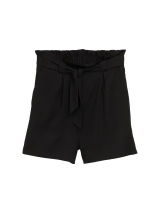 Denim Tom Tailor - Paperbag Relaxed Shorts deep black - Gr. - S