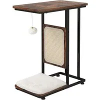 COSTWAY Kratzmatte, (1-tlg), Beistelltisch mit Kratzbrett, 4 in 1 Katzenmöbel