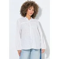 Ulla Popken Hemdbluse Bluse Seestern-Stickerei A-Linie Hemdkragen