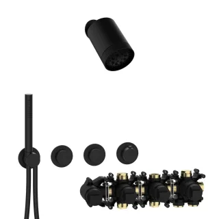 Herzbach MODUL7 PUSH-Thermostat-Set P-SP3 SPOT Multi Schwarz matt, 70.702723.1.12 70.702723.1.12