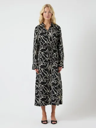 Y.A.S - YASKAYA LS LONG SHIRT DRESS S. NOOS Black - Gr. - 36