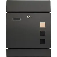 HTI-Living Briefkasten Briefkasten Amin Anthrazit gewölbt (Stück, 1-St., 1 Briefkasten), mit Sichtfenster zur Wandmontage