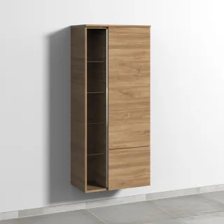 Sanipa 3way Stauraumschrank mit 1 Tür, 1 Auszug und offenen Fächern, Eiche-Kansas BR18359
